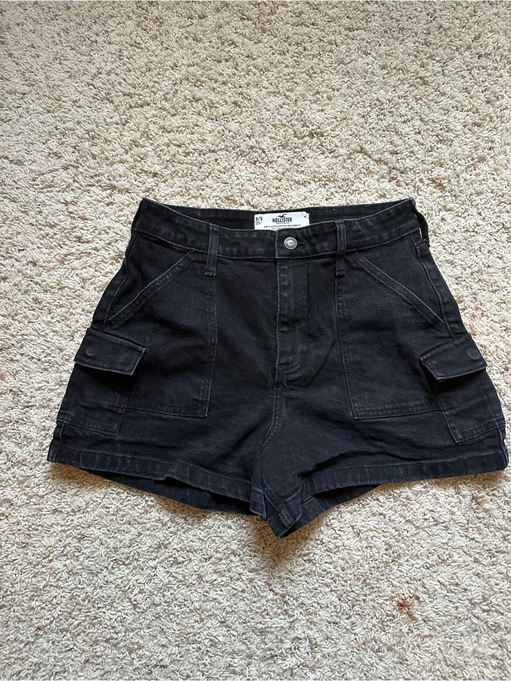 Hollister Black Cargo Utility Shorts - Women's